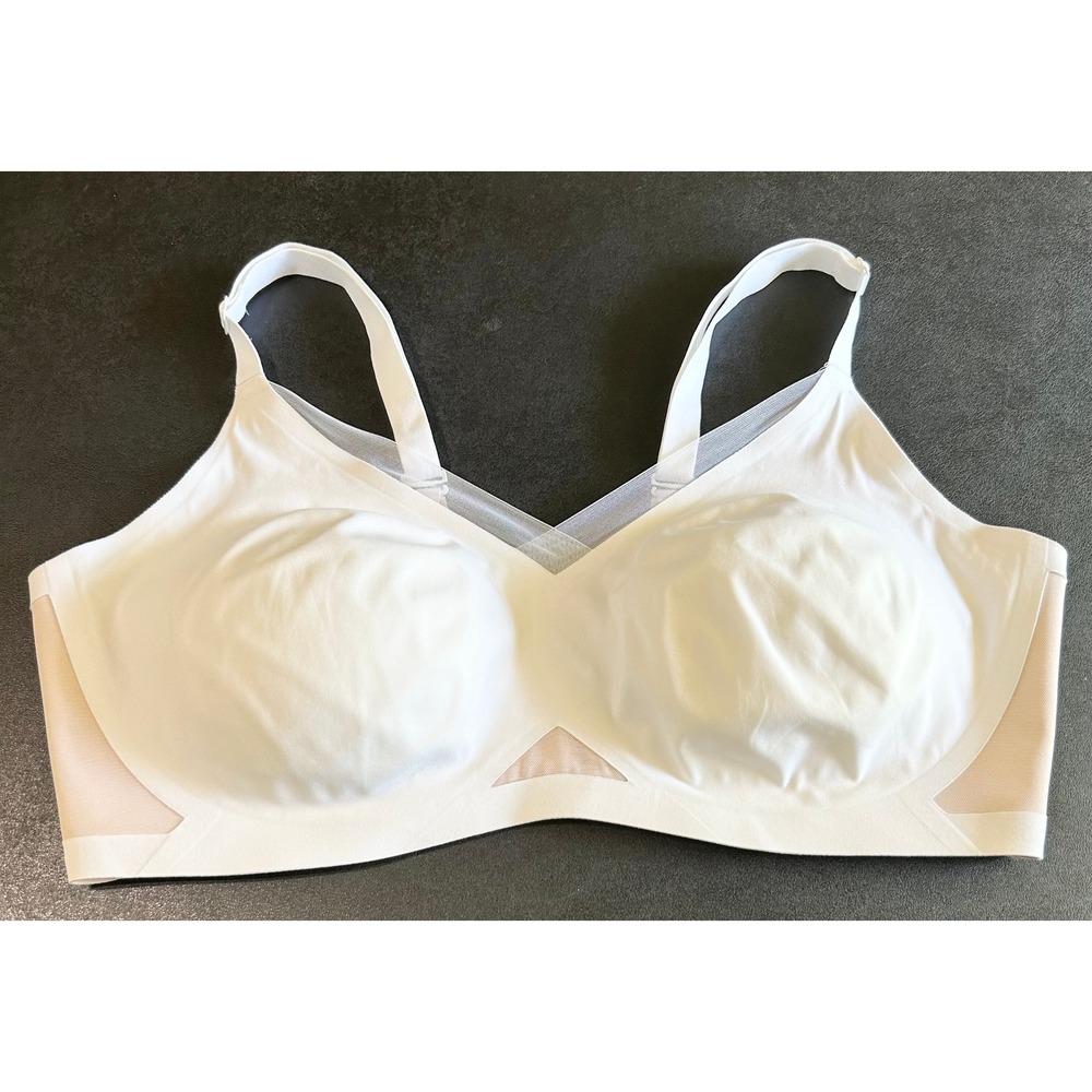 Honeylove Liftwear Crossover Bra Women 3X White Wireless High Support Comfort